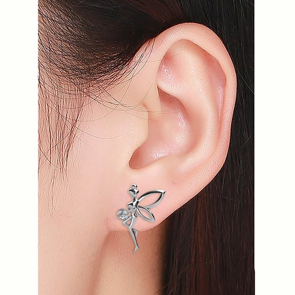 Tinker Bell Fairy‎ Stud Earrings Australian Crystals - Picture 3 of 7